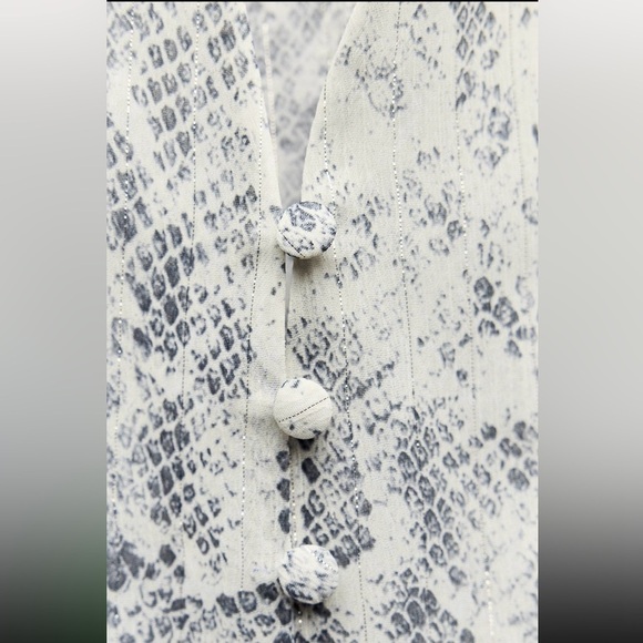 New ZARA Metalic Thread Animal Print Dress - Picture 6 of 6